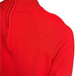 draper's & damon's Draper’s & Damons Red Mock Neck Sweater, Back Acrylic Quarter Zipper Size PM. Photo 6