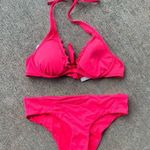 Victoria's Secret Victoria’s Secret 32B/XS The High Tie Halter and Classic Hipster Hot Pink Bikini Photo 0
