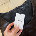 Theory  NWT Dark Brown Pleather Midi Dress Sz 6 Photo 2
