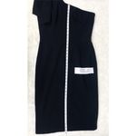 Dress the Population  TIffany Black One Shoulder Midi Dress Cocktail Party Medium Photo 16