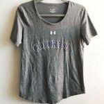 Under Armour T Colorado Rockies Baseball Scoop Neck Tee MLB Grey Purple Sz M EUC Photo 0