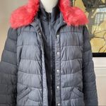 Torrid Dark Grey Puffer Jacket Removable Pink Faux Fur Collar 1 1X Photo 11