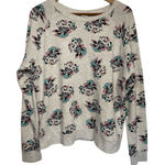 Disney Mickey Mouse Gray Sweatshirt Crewneck Graphic Print Size L Photo 0