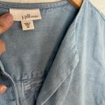 J. Jill Tencel Chambray Blue Long Sleeve Shirt Nautical Coastal Vacation Resort Size XS Photo 3