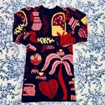 Farm Rio  Black Tropical Print Mini
Sweater Dress - Size Small Photo 2