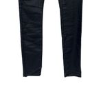 Helmut Lang Dark Wash Skinny Jeans Faux Leather Coated Pull-On Size 25 Photo 5