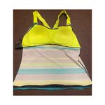 ZeroXposur  Yellow Blue Black Striped Racer‎ Back Tankini Top Size 12 Photo 6