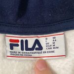 FILA spell out logo embroidered quarter zip sweatshirt pullover in white size M Photo 8