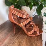 Tory Burch Audrianna Knotted Leather Heeled Sandals Dressy - Tan Size 8M Photo 2