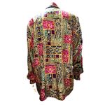 Anna And Frank Medium Vintage Multicolor All Silk Button Down Long Sleeve Shirt Blue Photo 5