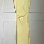 Princess Polly Yellow Ribbed Midi Dress Photo 1