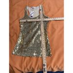 IMAGINARY VOYAGE Tank Top Large Sequin Club Sparkle Bling Party Evening Lined Photo 6