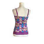 Route 66 Vintage Lace Trim Cami Tank Top Y2K Chevron Print Coquette Sz XS Photo 9