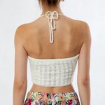 Roxy NWOT  Off White Venice Knit Halter Crop Top Photo 1