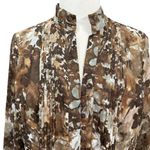 Coldwater Creek Women's Blouse Size S Brown Floral Photo 1