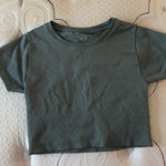 Aerie Army Green  OFFLINE Cropped Shirt Photo 0