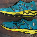 Mizuno  Wave Inspire 10th Anniversary Blue & Yellow Women's Size W8 Running Shoes Photo 0