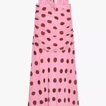 ZARA  Pink Polka Dot ruffled Maxi Dress bohemian summer vacation bodycon  Photo 7