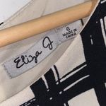 Eliza J  dress windowpane print black tan hot pink exposed back zipper size 6‎ Photo 3