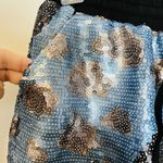 Sister Jane Sequin Storm Cloud Shorts Elastic Waist Pockets Sz Small NEW Blue Photo 2