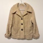 Free People  Teddy Peacoat Size Medium Cream Jacket Sherpa So Soft Photo 1