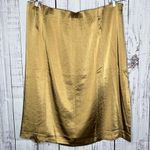 Old Navy NWT Size 4X Gold Satin Midi Skirt w/ Side Slit Photo 0