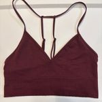 Anthropologie Burgundy Textured Strappy Crop Tank Top Boho Casual S/M Photo 3