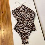 H&M  High Neck Strappy Cheetah Leopard Print Body Suit Tan Black Womens Size M Photo 1