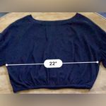 We The Free Free People ‎ Women’s Lg Navy Cuddle Bubble Cropped Pullover Photo 10