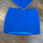 Nasty Gal NWT  Premium Diamante Heart Detail Tailored Dress in Blue Size 10 Photo 4