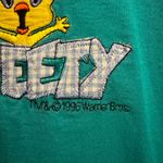 Vintage 1996 Tweety Bird Large Embroidered Graphic Short Sleeve T Shirt Unisex Blue Photo 4