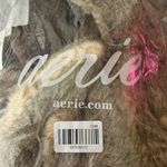 Aerie Tan Faux Fur Vest Plush Open Front Photo 3