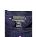 J Crew Italian Cashmere Navy Purple Dots Pullover Sweater Size‎ XXS Blue Photo 3