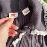 Levi's Womens Gray Short Sleeve Ribbed Sweater Polo w/ Ruffled Collar, Size XL Photo 5