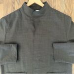 Max Mara Stretch Wool Stand Collar Open Front Jacket Charcoal Grey US 6 Photo 2