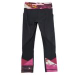 Lululemon ‎ Pace Rival Crop Leggings Capri Women's 4 Black Patterned Trim Pockets Photo 1