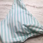 Free Press  Trixie Striped Knotted Halter Bikini Swim Top Medium New Green White Photo 2