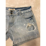 Decree  Denim Jean Shorts Size 5 Distressed Fringed Light Wash Photo 5