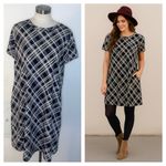 Apt. 9  Black Plaid Shift Dress M | Classic‎ Fall Winter Workwear Tunic Photo 1
