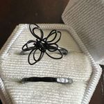 Ladies Stainless Steel Black High Polished 2 Piece Set Rings Size 7 NWT Photo 0