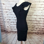 Lulus  Black Bodycon Dress with Ruffle Sleeves‎ Photo 3