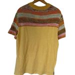 Free People Ibiza Swit Knit Short Sleeve Crochet Palm Tree Striped Tee Shirt Top Photo 5