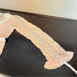 DH tennis pullover sweater, pointelle knit, baby pink w. white cableknit detail Photo 8