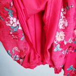 Torrid  Red Floral Gauze Lace Up Skater Mini Dress Photo 6