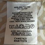 Ann Taylor Beige Geometric Print Ruffle V-Neck Geo Drape Front Blouse Top Size S Photo 3