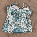 Sunsets Taylor Tankini Top Paisley Print Removable Pads Swimwear 32E/30F/28G Blue Size XL Photo 4