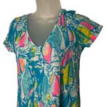 Lilly Pulitzer  Womens V-Neck Short Sleeve Printed Dress Size S lightweight small Photo 9