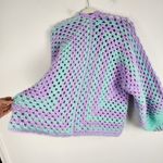 New Handmade Crochet Cardigan Open Front Sweater Premium Acrylic OS Purple Size undefined Photo 13