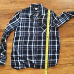 Woolrich  Black & White Plaid Button Up Tab Sleeve Small Photo 1