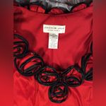 Rose Embellished Dressy Sleeveless Red Top Medium Photo 6